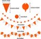 Greentek; 41 Pcs Orange Party Decorations Kit, Tissue Paper Pom Poms, Paper Fans, Tassel Garland, Hanging Swirls, Pennant Banner & Circle Garland for Halloween, Birthday, Wedding, Baby Shower, Festival Decor; Category:Ceiling Decorations; Image:4